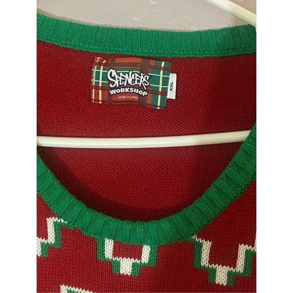 Spencer’s Men’s Light-Up Santa I Know Him Ugly Christmas Sweater Sz 2XL - Picture 3 of 6